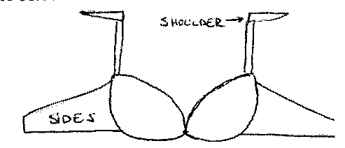 Drawing of bra with side panels