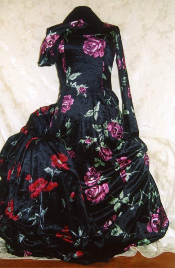 Red or dark pink flowers on black background